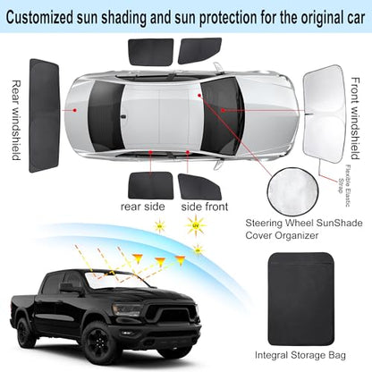 Window Shades for Dodge RAM 1500 2019 (6 Count)