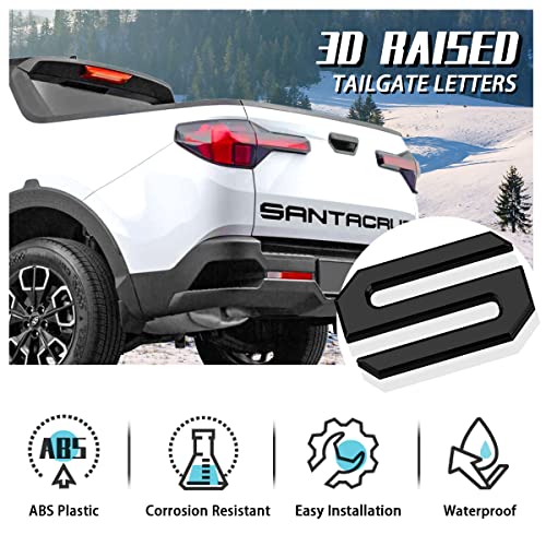 Tailgate Inserts Letters Compatible for 2022 2023 2024 2025 2026 Santa Cruz 3D Raised & Strong Adhesive Decals Letters Rear Emblem Decal Sticker Compatible for Santa Cruz Accessories