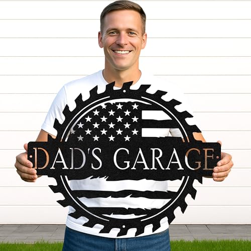Custom Garage Workshop Metal Sign Personalized Tool Name Wall Art for Car Truck Mechanic Shop Decor Durable Steel Sign for Dad Husband Men’s Auto Workspace or Fence