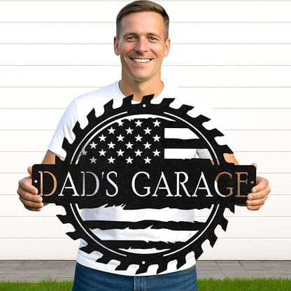 Custom Garage Workshop Metal Sign Personalized Tool Name Wall Art for Car Truck Mechanic Shop Decor Durable Steel Sign for Dad Husband Men’s Auto Workspace or Fence