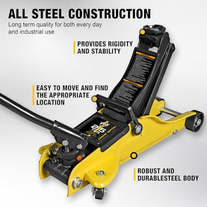 2.5 Ton Trolley Jack with Carrying Case Hydraulic Low Profile Floor Jack for Cars Lift with Single Piston Lift Pump