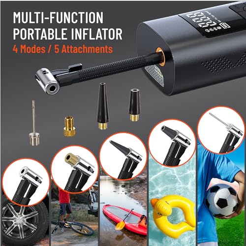 FEK40002 Portable Emergency Tire Inflator with 6000mAh Battery and 12V