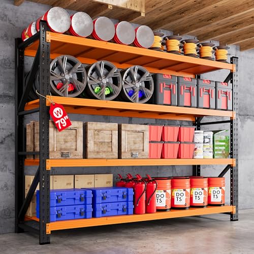 79” Wide Heavy Duty Metal Garage Shelving