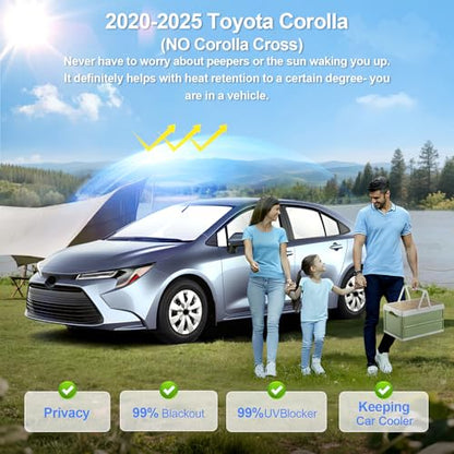 6pcs Car Window Shades for Toyota Corolla 2020