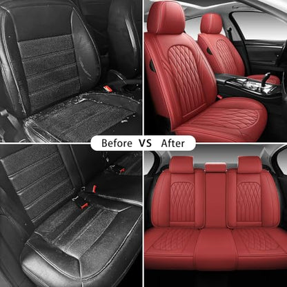 Nappa Faux Leather Car Seat Covers Full Set (5 Count)