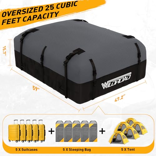 Rooftop Cargo Bag 25 Cu Ft Waterproof 600D Ultra Anti