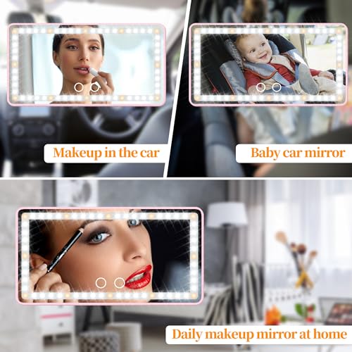 Car Sun Visor Vanity Mirror with Lights
