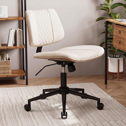 Modern Armless Office Chair with Wheels