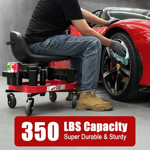 Rolling Shop Stool with Wheels