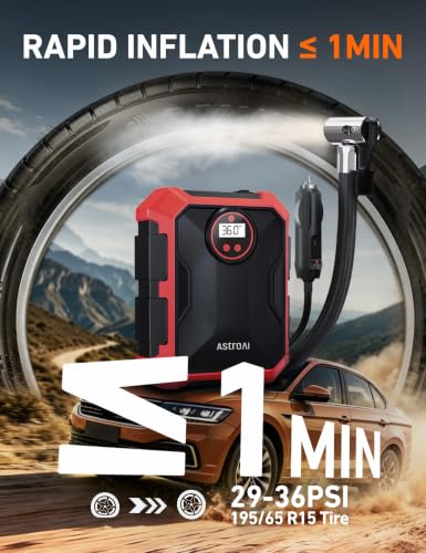 Tire Inflator Portable Air Compressor 12V DC Integrated Storage