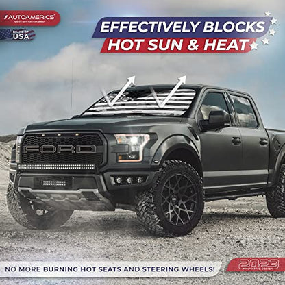Truck Windshield Sun Shade with Storage Pouch & Anti
