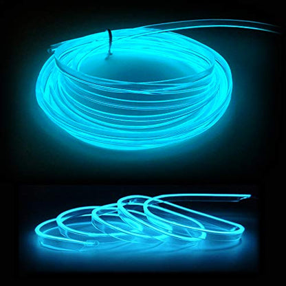El Wire Ice Blue Interior Car LED Strip Lights