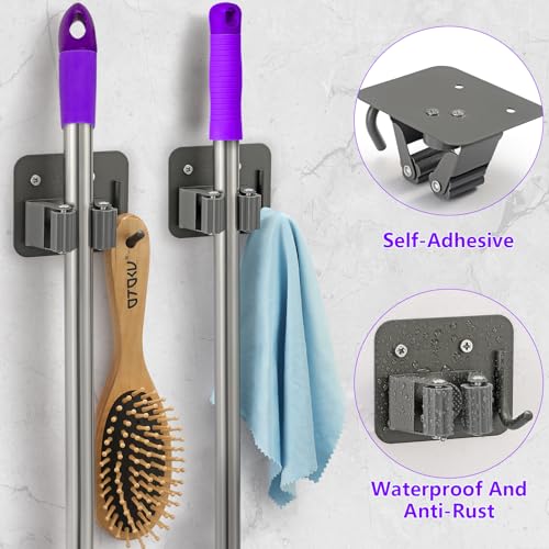 Broom Holder Wall Mount Rack (4 Count)