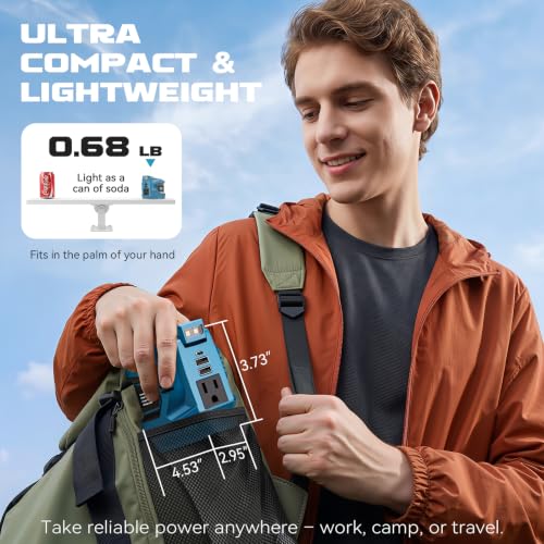220W Portable Power Inverter Compatible with Makita 18V Battery