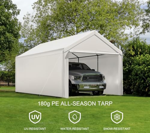 10x20ft Heavy Duty Carport with Removable Sidewalls
