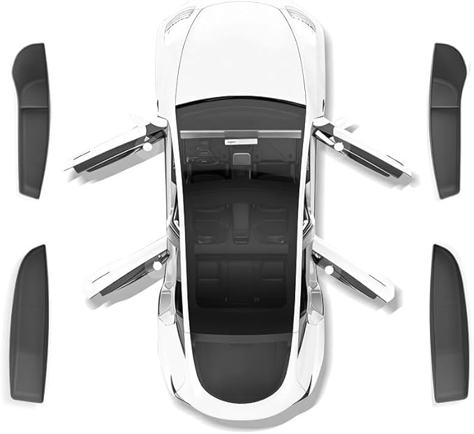 GGCLIMAX Car Organizer 4pcs Car Door Side Storage Box Compatible with Tesla Model 3 Highland 2024 TPE Front Rear Door Organizer Tray Interior Accessories(4 Pcs BLACK)