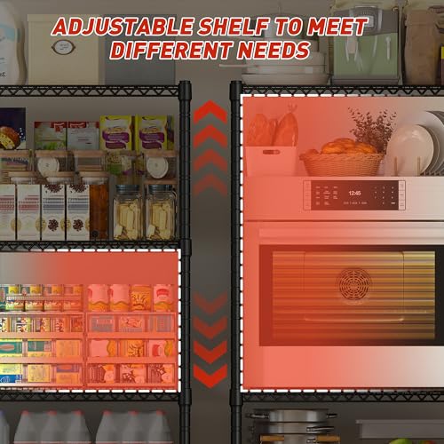 60''W Storage Shelves 2399LBS Metal Shelving Unit with Wheels & Feet (2 Count)