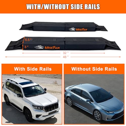 Kayak Car Roof Rack Pad for Kayak Surfboard SUP Canoe Soft Roof Rack Pads (2 Count)