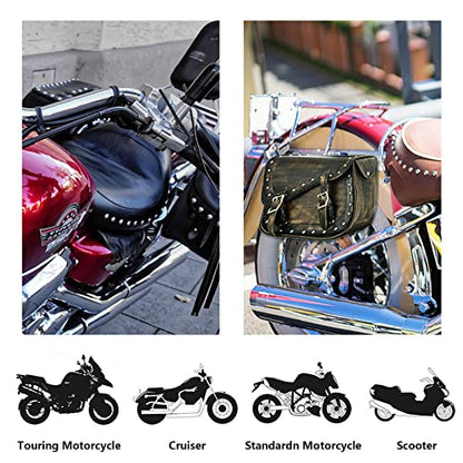 Motorcycle Saddle Bags Genuine Leather Motorcycle Luggage Bag For Softails Sportsters and Choppers