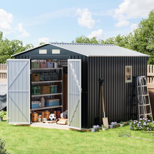 10 x 8 FT Metal Storage Shed for Backyard