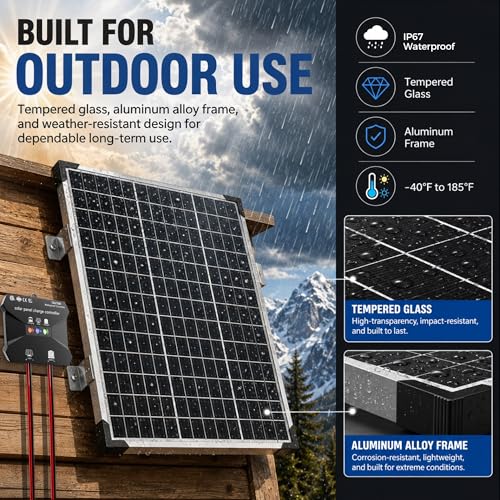 50W 12V Solar Panel Battery Charger Trickle Maintainer Kit