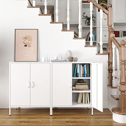 Metal Storage Cabinet with Doors and Shelves