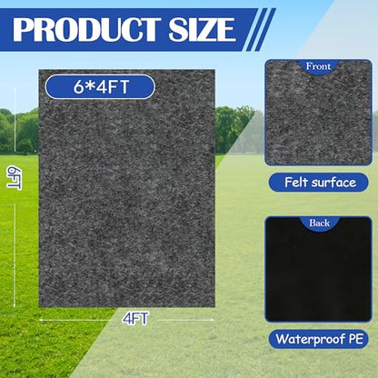 6 x 4 FT Outdoor Storage Shed Mat Waterproof Tent Floor Mat Gray