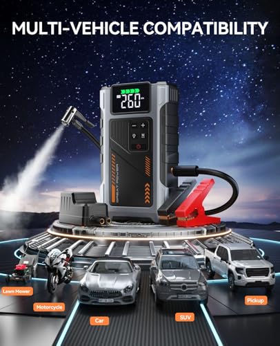 Car Battery Charger Jump Starter with Air Compressor