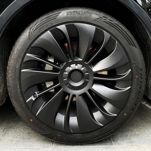 Wheel Cover Fits for Tesla Model Y Hubcap 19 Inch 2020 (4 Count)