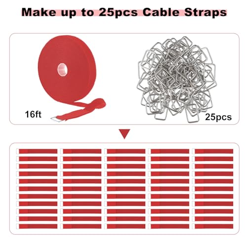 1"x16ft Hook and Loop Straps with 25 Metal Buckles