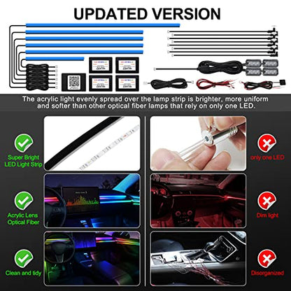 Acrylic Interior Car LED Strip Light with Wireless APP