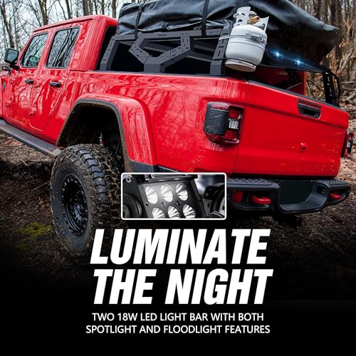 16.73" Bed Racks Truck Cargo Carrier with 2 LED Lights Compatible with Tacoma