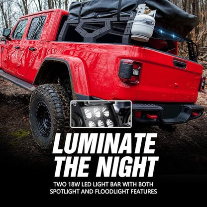 16.73" Bed Racks Truck Cargo Carrier with 2 LED Lights Compatible with Tacoma