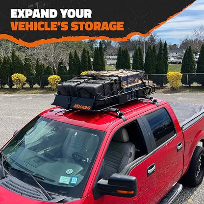 64"x39"x6" Extendable Cargo Roof Rack Basket with 250 Lbs Capacity