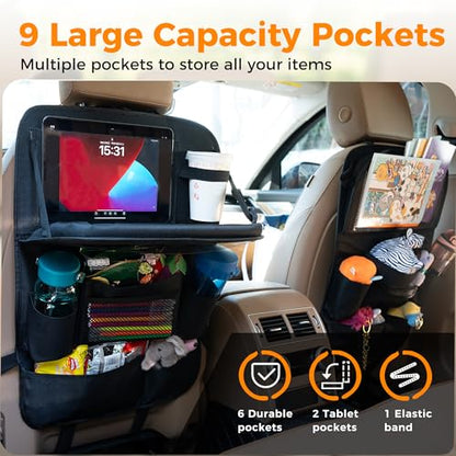 Backseat Car Organizer with Tray (2 Count)
