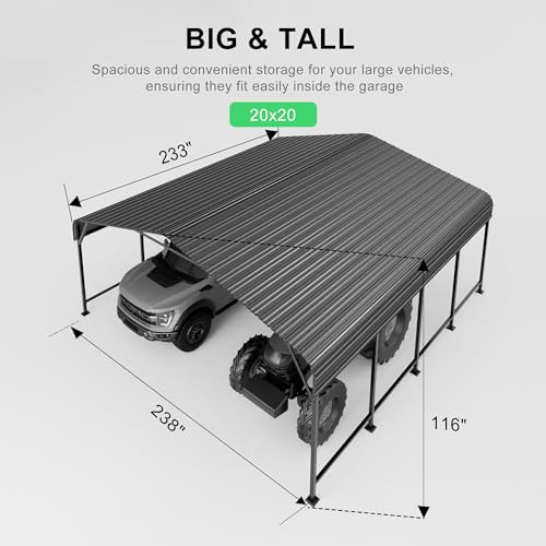 20x20 Heavy Duty Metal Carport