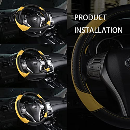 Leather Car Steering Wheel Cover