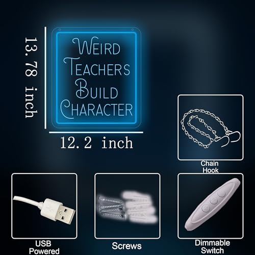 Weird Teacher Build Character Neon Sign Neon Lights for Classroom Decor