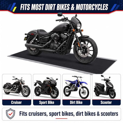 Motorcycle Mat Garage Floor Rug Washable Parking Mats for Garage Floors Non Slip Oil Absorbent Pad Rubber Backing Layer Protects Floor