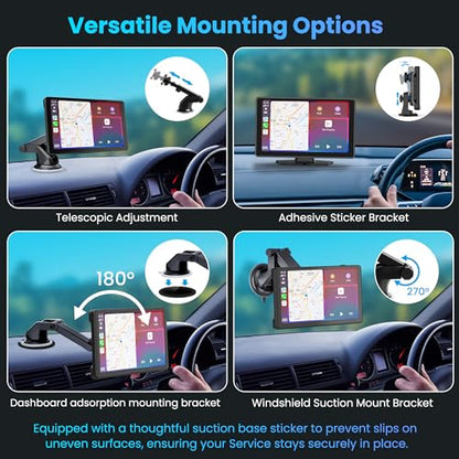 9" Wireless Apple CarPlay & Android Auto Screen for Car