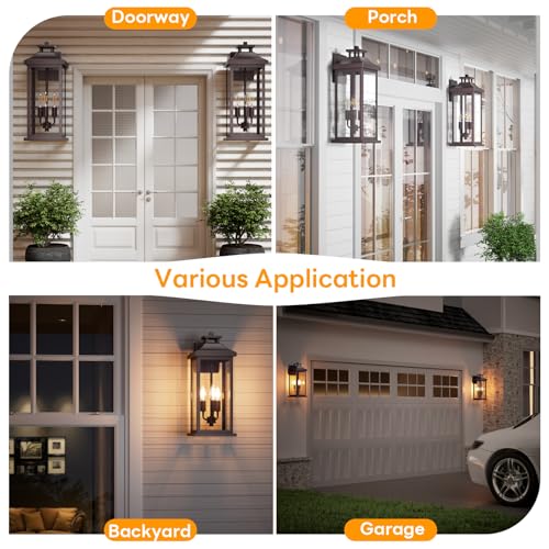 20" Oil Rubbed Bronze Outdoor Light Fixtures for House 2 Pack (2 Count)