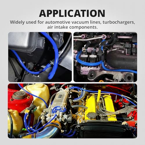 5/32 1/4 5/16 1/2 Silicone Vacuum Tubing Hose Line Kit 5FT 130PSI Max Pressure Blue (4mm 6mm 8mm 12.7mm)