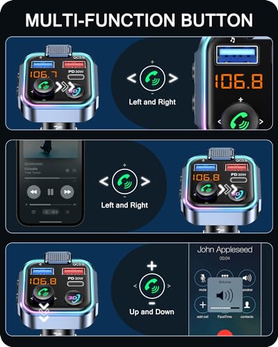 Bluetooth 5.3 FM Transmitter