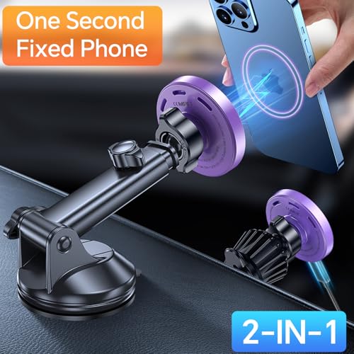 for MagSafe Car Mount Charger【Ultra Magnet】 Magnetic Phone Holders for Your Car Charger【Windshield+Vent+Dash】 Magnetic Wireless Car Phone Holder Charger Car Mount for iPhone 17