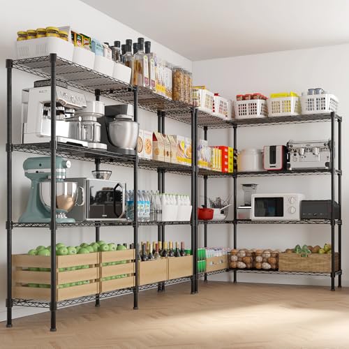 58" W Storage Shelves 1220LBS Heavy Duty Metal Shelving (4 Count)