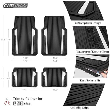 Heavy Duty Rubber Car Mats Metallic