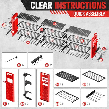 49.8" Power Tool Organizer Wall Mount