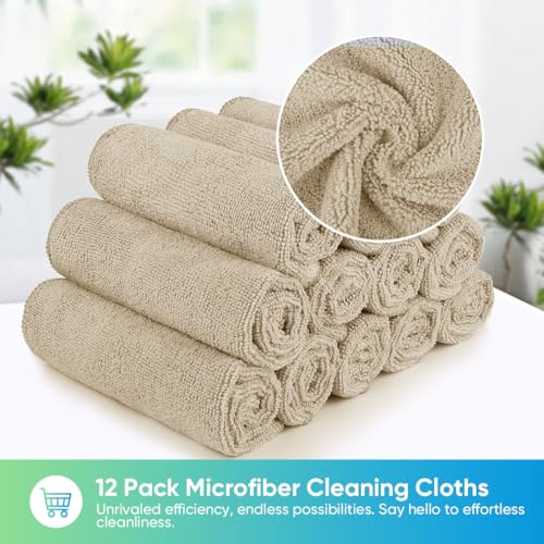 Brown Microfiber Cleaning Cloth (12 Count)