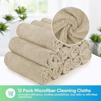 Brown Microfiber Cleaning Cloth (12 Count)