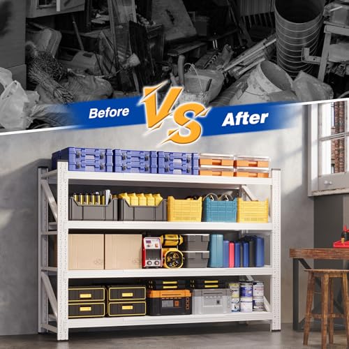 60" W Storage Shelves 5000lbs Garage Metal Shelving Heavy Duty Garage Shelves Adjustable Storage Shelves for Industrial